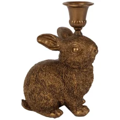 Fabrique de Styles Photophores, Bougeoirs Et Lanternes*Lot de 2 bougeoirs lapin en poudre de pierre et fer - Floreal