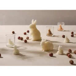 Fabrique de Styles Bougies Non Parfumées*Lot de 3 bougies lapin blanc beige et marron 2h - Floreal