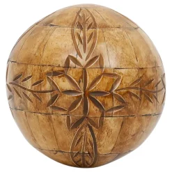 Fabrique de Styles Petits Objets Déco*Lot de 6 boules décoratives en résine ivoire et brun - Yumbe