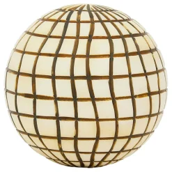 Fabrique de Styles Petits Objets Déco*Lot de 6 boules décoratives en résine brun et ivoire - Sumba