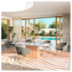 Fabrique de Styles Chaises*Lot de 2 chaises en tissu chenille - Rusti