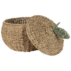 Fabrique de Styles Paniers Et Corbeilles*Lot de 2 corbeille pommes en jonc de mer naturel et vert - Les Fruits