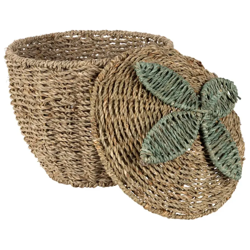 Fabrique de Styles Paniers Et Corbeilles*Lot de 2 corbeilles fraise en jonc de mer naturel et vert - Les Fruits