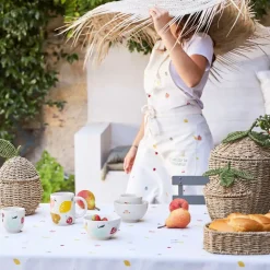 Fabrique de Styles Paniers Et Corbeilles*Lot de 2 corbeilles fraise en jonc de mer naturel et vert - Les Fruits