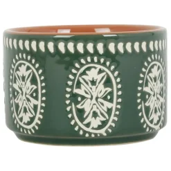 Fabrique de Styles Bols Et Coupelles*Lot de 3 coupelles en grès et plateau terracotta, vert et blanc - romance vegetal