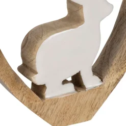 Fabrique de Styles Petits Objets Déco*Lot de 2 Lapins cœur en manguier naturel et blanc - Floréal