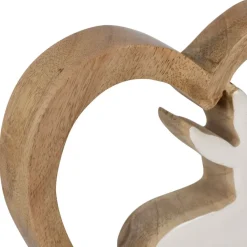 Fabrique de Styles Petits Objets Déco*Lot de 2 Lapins cœur en manguier naturel et blanc - Floréal