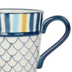 Fabrique de Styles Tasses Et Mugs*Lot de 2 mugs en grès bleu - un été à la mer