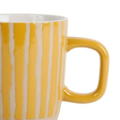 Fabrique de Styles Tasses Et Mugs*Lot de 2 mugs en grès jaune et blanc - courba