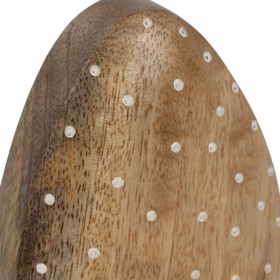 Fabrique de Styles Petits Objets Déco*Lot de 2 Oeufs en manguier naturel et blanc - Floréal