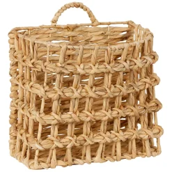 Fabrique de Styles Paniers Et Corbeilles*Lot de 2 paniers en jacynthe d'eau et fer - Famille