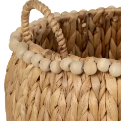 Fabrique de Styles Paniers Et Corbeilles*Lot de 2 paniers en Jacynthe d'eau et fer - Eté A La Mer