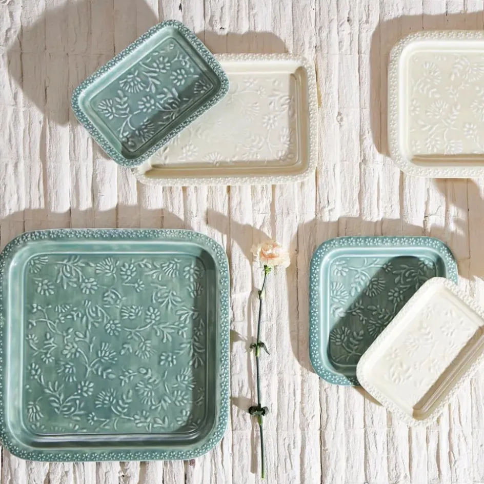 Fabrique de Styles Plateaux*Lot de 2 plateaux carré en fer émaillé - Baroque