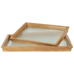 Fabrique de Styles Plateaux*Lot de 2 plateaux en bois et verre - Firmin