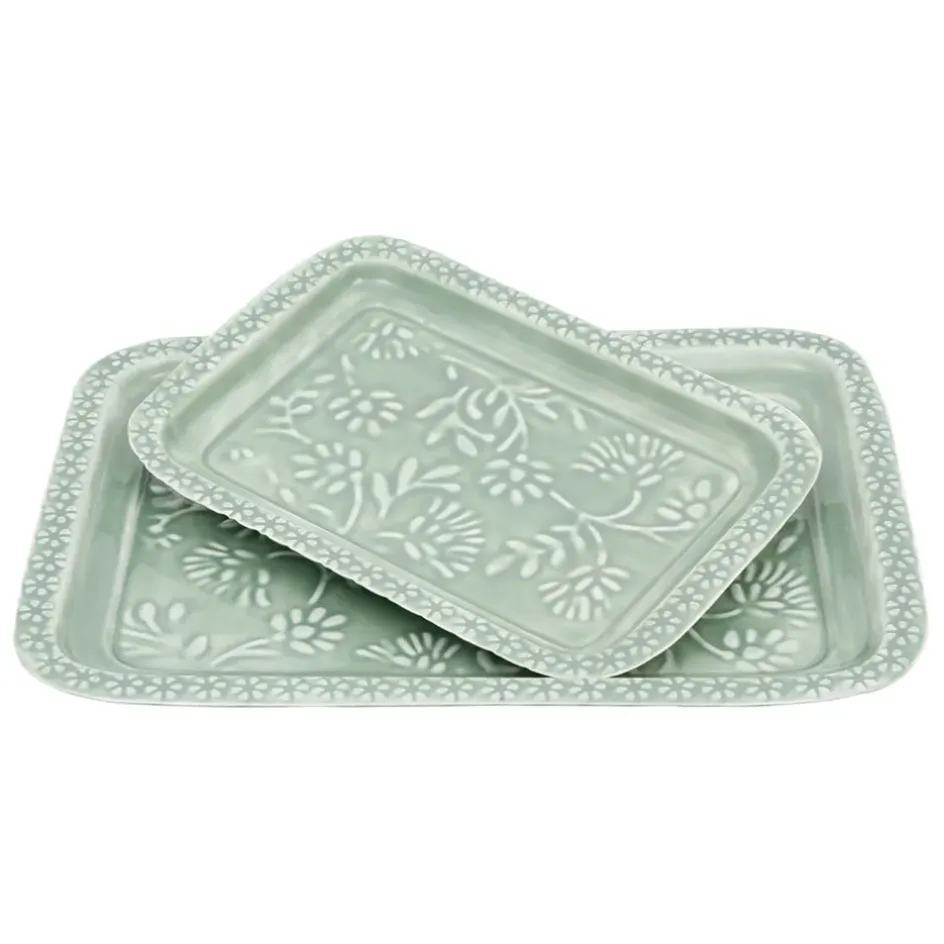 Fabrique de Styles Plateaux*Lot de 2 plateaux en fer émaillé - Baroque