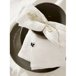 Fabrique de Styles Serviettes De Table*Lot de 3 serviettes en lin lavé 40x40cm - Soline