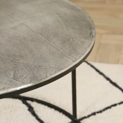 Fabrique de Styles Table Basses*Lot de 2 table gigogne en aluminium et fer - Felia