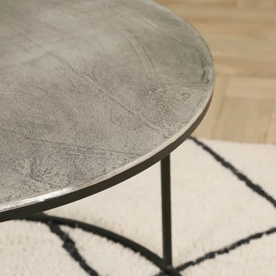 Fabrique de Styles Table Basses*Lot de 2 table gigogne en aluminium et fer - Felia