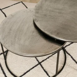 Fabrique de Styles Table Basses*Lot de 2 table gigogne en aluminium et fer - Felia