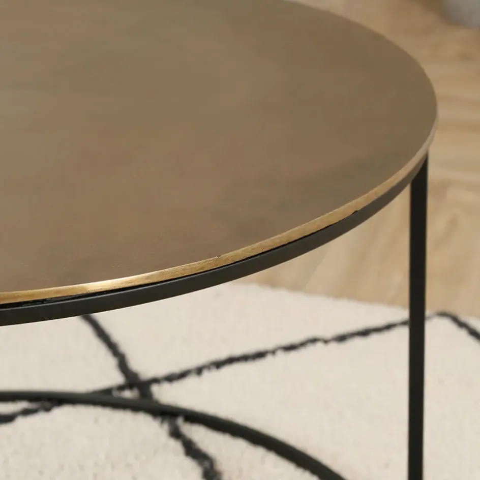 Fabrique de Styles Table Basses*Lot de 2 table gigogne en aluminium et fer - Felia