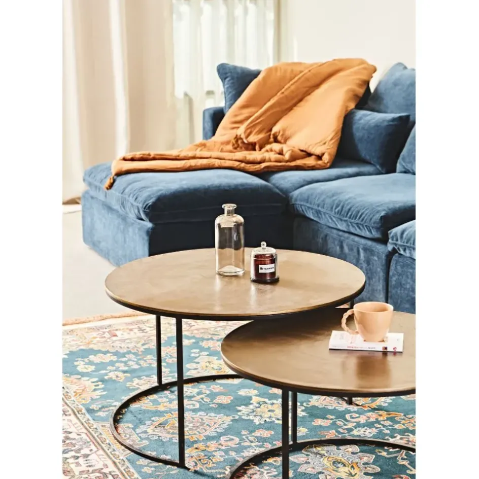 Fabrique de Styles Table Basses*Lot de 2 table gigogne en aluminium et fer - Felia