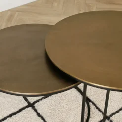 Fabrique de Styles Table Basses*Lot de 2 table gigogne en aluminium et fer - Felia