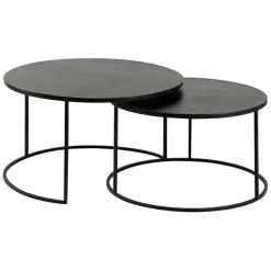 Fabrique de Styles Table Basses*Lot de 2 table gigogne en aluminium et fer - Felia