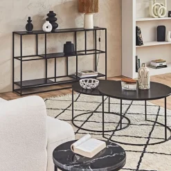 Fabrique de Styles Table Basses*Lot de 2 table gigogne en aluminium et fer - Felia