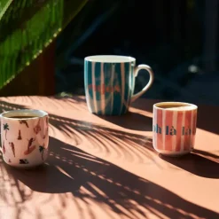 Fabrique de Styles Tasses Et Mugs*Lot de 2 tasses bleu et corail 35cl - Palma