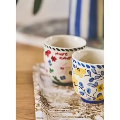 Fabrique de Styles Tasses Et Mugs*Lot de 4 tasses en grès fleur 17cl - Bellagio