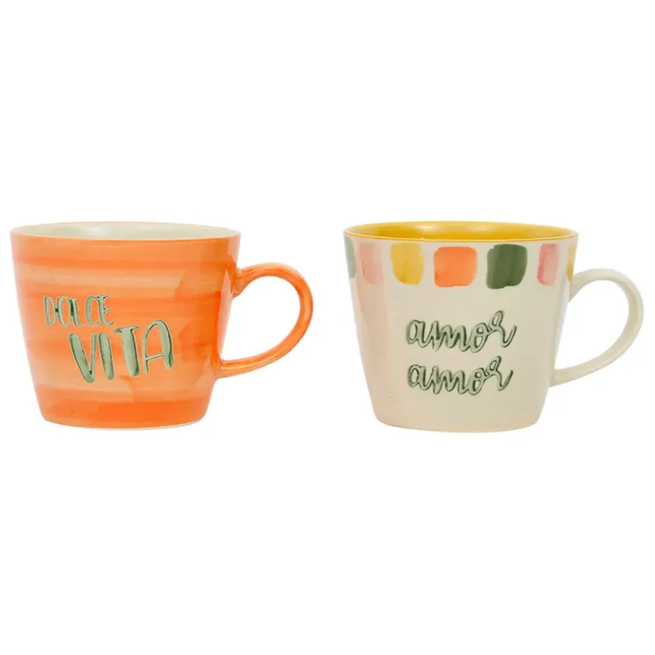 Fabrique de Styles Tasses Et Mugs*Lot de 2 tasses en grès 35cl - Dolce Vita