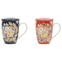 Fabrique de Styles Tasses Et Mugs*Lot de 2 tisanières et filtre en grès et inox 30cl - Orchila