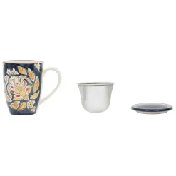 Fabrique de Styles Tasses Et Mugs*Lot de 2 tisanières et filtre en grès et inox 30cl - Orchila