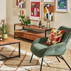 Fabrique de Styles Meubles Tv*Meuble Tv 3 portes en acacia et pieds en fer noir - Brooklyn