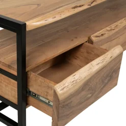 Fabrique de Styles Meubles Tv*Meuble Tv 3 portes en acacia et pieds en fer noir - Brooklyn