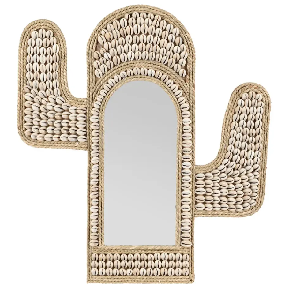 Fabrique de Styles Miroirs*Miroir cactus en coquillage 40x45cm - Cauri
