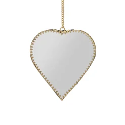 Fabrique de Styles Miroirs*Miroir cœur en laiton et miroir 12.5x13.5cm - Cœur