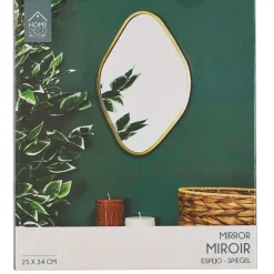 Fabrique de Styles Miroirs*Miroir losange contour dore 34x25cm