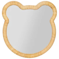 Enfant Fabrique de Styles Déco*Miroir ourson en rotin et contreplaqué 40x42cm - Songes
