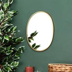 Fabrique de Styles Miroirs*Miroir ovale contour dore 34x25cm