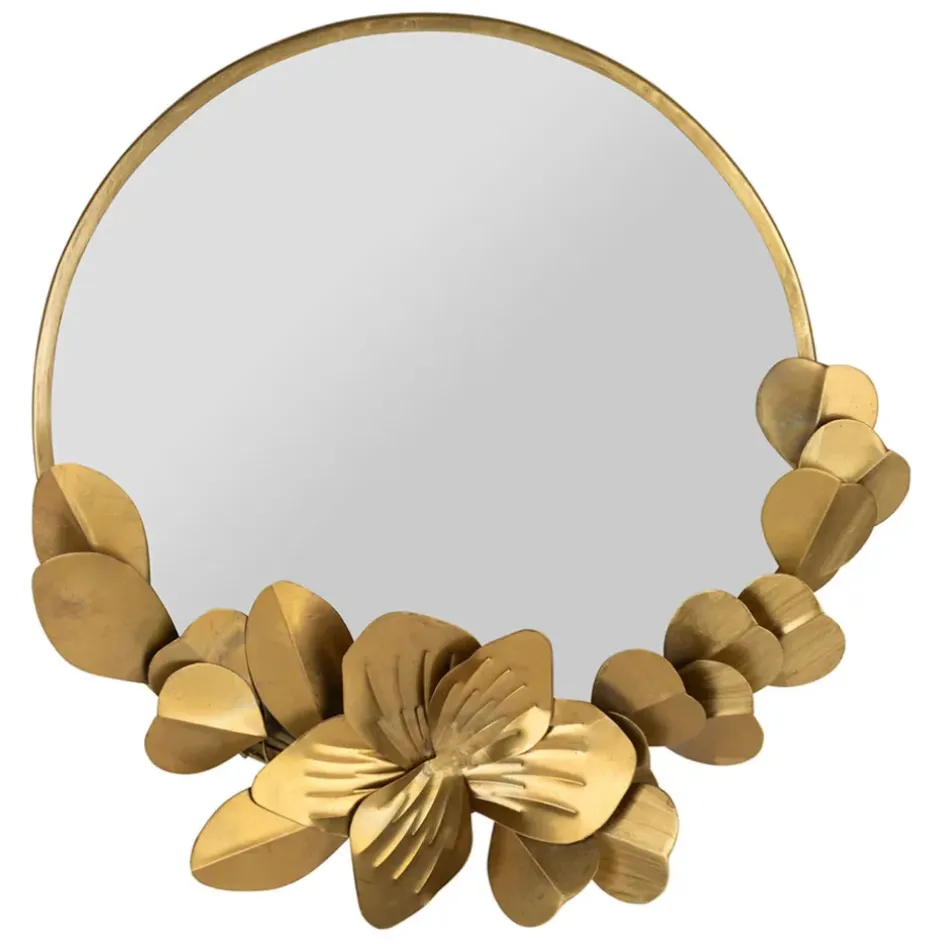 Fabrique de Styles Miroirs*Miroir rond en laiton et miroir d25cm - Belisama