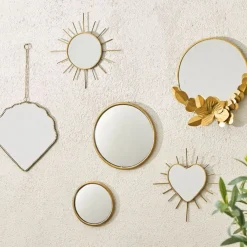 Fabrique de Styles Miroirs*Miroir rond en laiton et miroir d25cm - Belisama