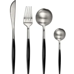 Fabrique de Styles Ménagères*Ménagère 16 pièces en inox et noir - Mazarin