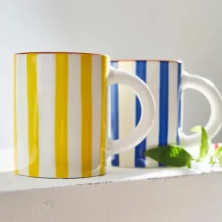 Fabrique de Styles Tasses Et Mugs*Mug en grès rayé et blanc 40cl - Alaria
