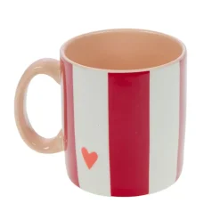 Fabrique de Styles Tasses Et Mugs*Mug Maman rayé et blanc en porcelaine - Ella