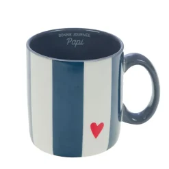 Fabrique de Styles Tasses Et Mugs*Mug Papi rayé et blanc en porcelaine - Ella
