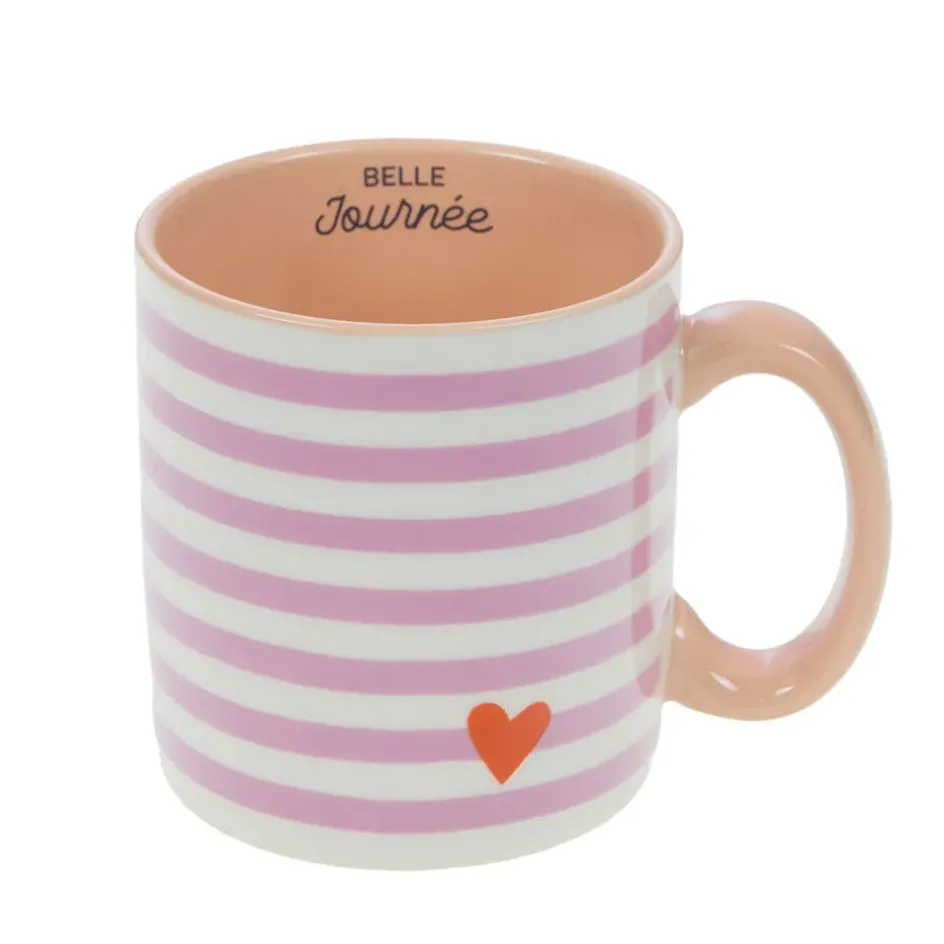 Fabrique de Styles Tasses Et Mugs*Mug rayé et blanc en porcelaine - Ella