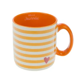 Fabrique de Styles Tasses Et Mugs*Mug rayé rouge et blanc en porcelaine - Ella