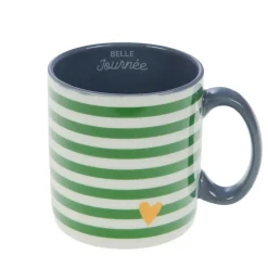 Fabrique de Styles Tasses Et Mugs*Mug rayé et blanc en porcelaine - Ella