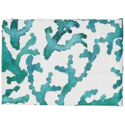 Fabrique de Styles Nappes*Nappe blanc et émeraude 160x160 - estran